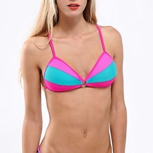 Damsel Push-up Bikini Top Colorblock Ladder Back